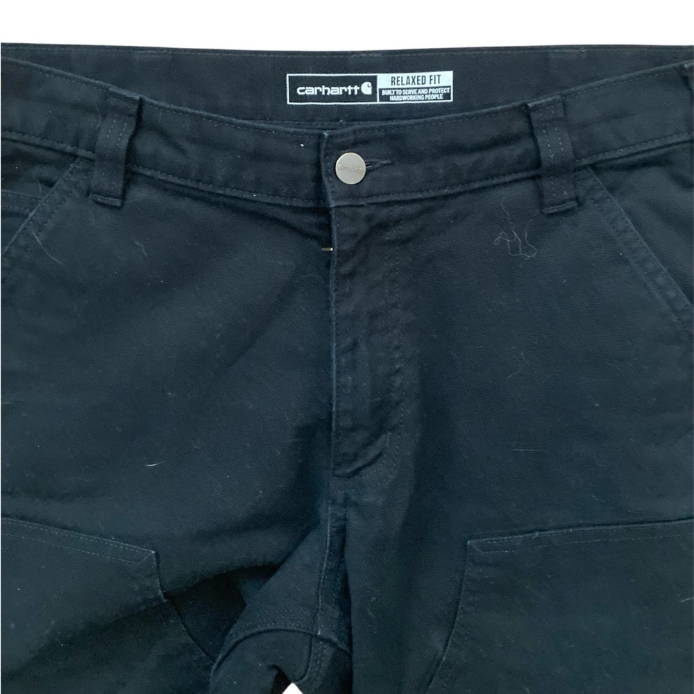 Carhartt Men's Rugged Flex Relaxed Fit Duck Double-Front Utility Work Pant Black - Picture 5 of 10